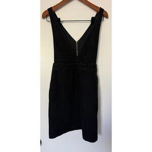Frank And Oak Black Denim Jumper Sleeveless Minimal Dress w/ Pockets Size XS